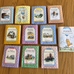 10 Mini Winnie The Pooh Story Books Hard Cover & Punch Out Book